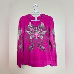 Los angeles by bus stop Size L Women's Pink Graphic Long Sleeve hoodie